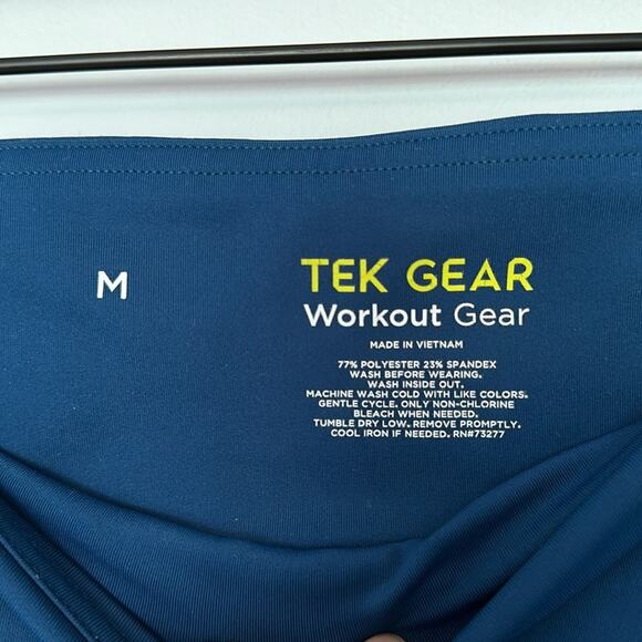 Tek Gear Womens Workout Leggings Size Medium 7/8 High Rise Teal Blue Athleisure - Picture 6 of 8